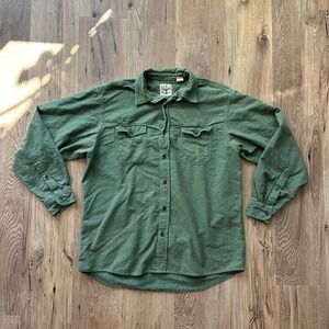 Red Head Brand Co Mens Large Green Flannel Button Down Shirt Long Sleeve Outdoor